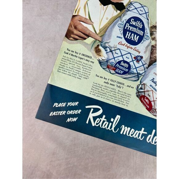 Vintage 1951 Swifts Premium Easter Ham Vintage Ad Magazine Print Foods Meats - Picture 4 of 10